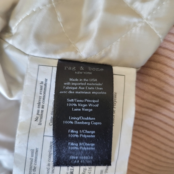 RAG & BONE Elle Wool Bomber Jacket, XS - Picture 5 of 7